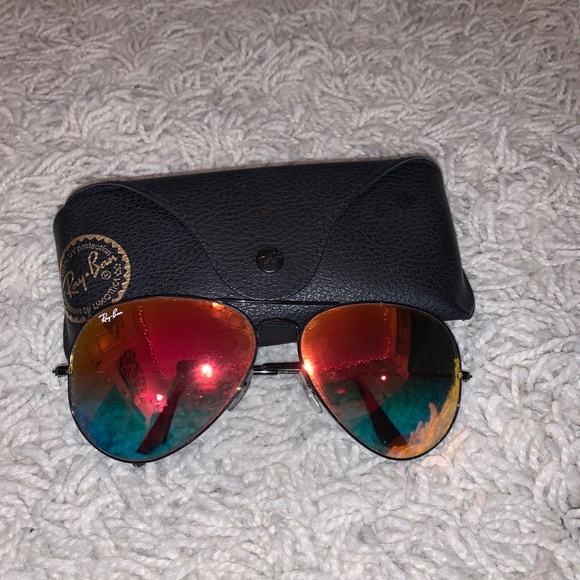 Ray-Ban Accessories - Ray-Ban Red Orange Aviator